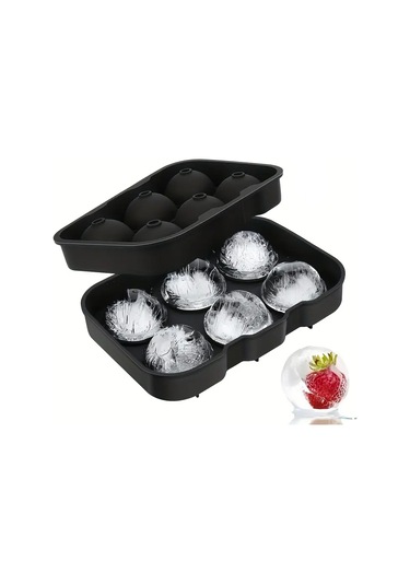 Tahtakale Toptancı Silikon Buz Kalıbı Yuvarlak Küre Buz Kalıbı 6 Lı Çok Renkli