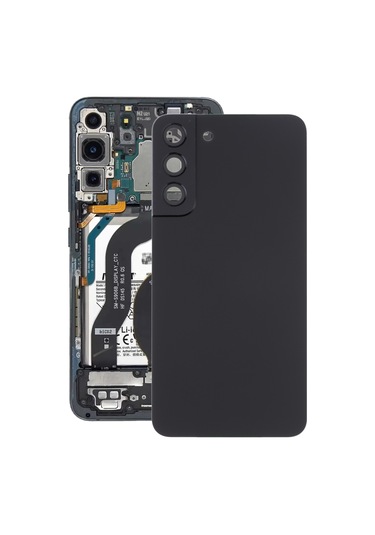 Samsung Galaxy Uyumlu S22 5g Sm-s906b İçin Kamera Lens Kapaklı Arka Kapak Siyah Siyah