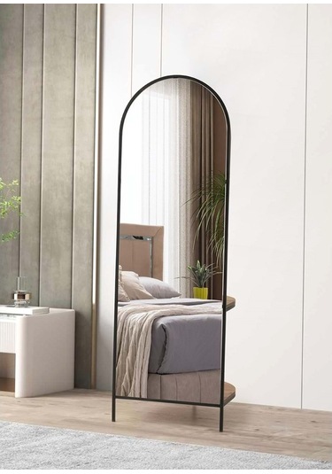 Mobilgen Siyah Askılıklı Boy Aynası Siyah