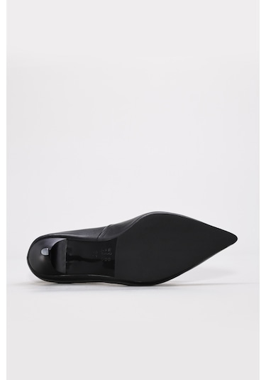 Hakiki Deri Kadın İnce Topuk Ayakkabı 215za2588 Siyah