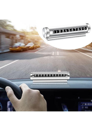 Ams Net Alüminyum Kasa Gri Renk Çevirmeli Araç Içi Telefon Numaratörü Park Oto Numaratörü