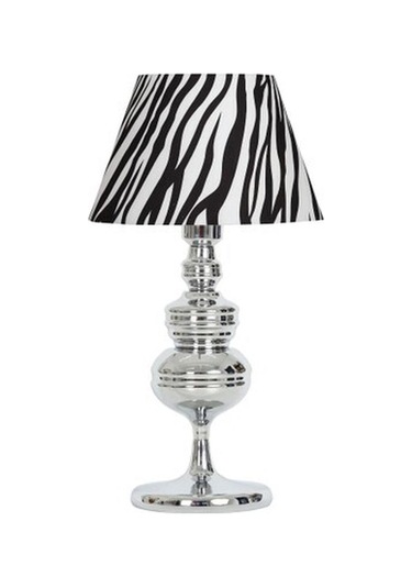Vinner Munch Krom Kaplama Metal Abajur - Zebra Desenli-59889 Renkli