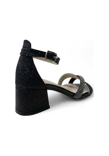 704 Kız Çocuk Topuklu Abiye Ayakkabı Siyah