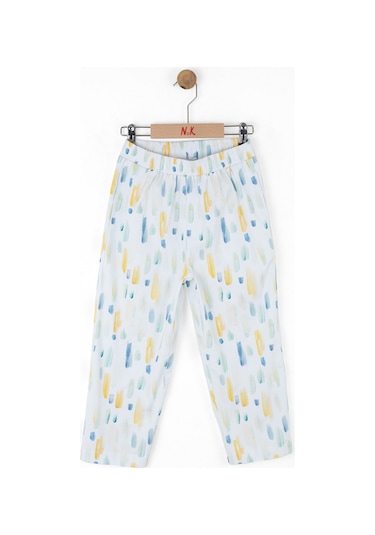 Nk Kids 58560 Kız Çocuk Ekru-mavi Sharp Pantolon Ekru - Mavi