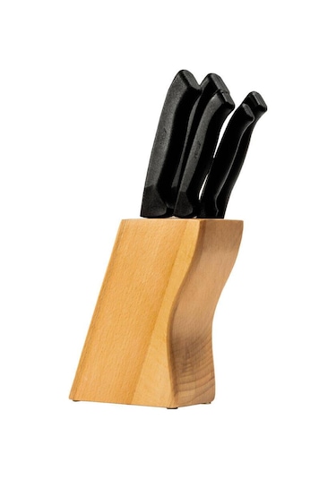 Pirge Bıçak Seti Masterchef Ecco 6 Parça 38410 5+1 Siyah Siyah