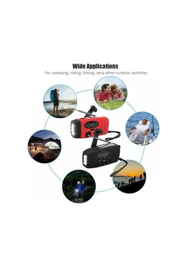 Tongxida Md-088 Kamp Feneri: Solar+dinamo+usb Şarj, Kırmızı, Yüksek Kapasiteli, Dış Mekan İçin Kırmızı