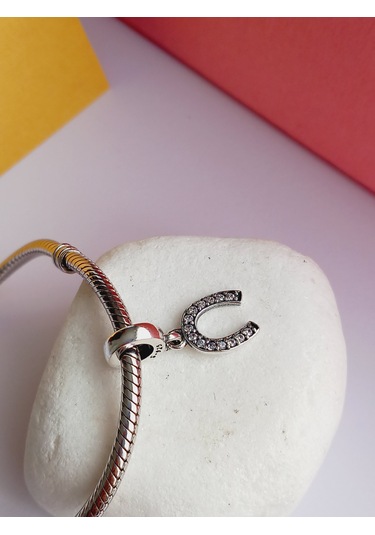 925 Ayar Gümüş Bileklik Uyumlu Şans Nal Charm