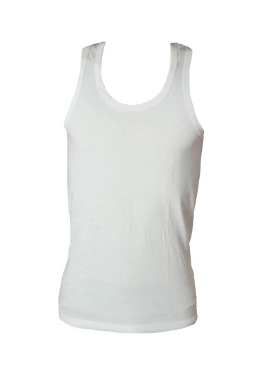 Nazar Yıldız Erkek Penye Atlet Büyük Beden Beyaz-Beyaz-4Xl Beyaz