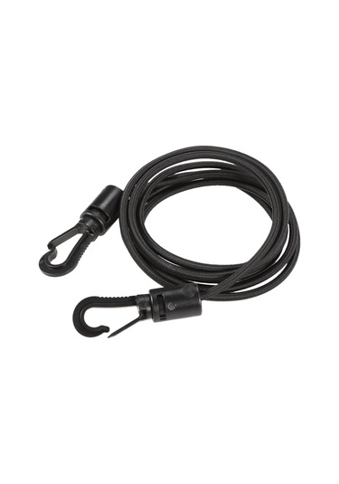 Mufunye Kano İçin Esnek Lastikli Nilon İki Kancalı Kordon - Siyah 1.6m Uzunluk