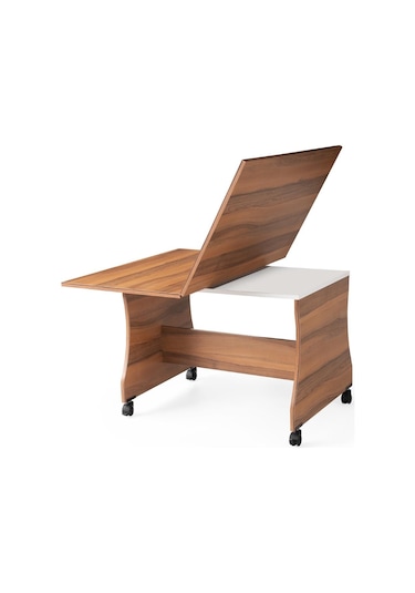 Bade Tekerlekli Açılır Orta Sehpa 60 95cm Demonte Ceviz