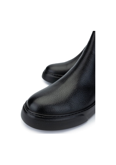 Tamer Tanca Erkek Hakiki Deri Siyah Casual Bot 871 1510 Erk Bot Sk24-25 Sıyah Siyah