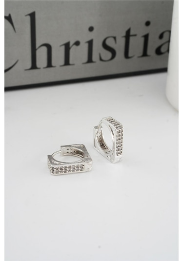 Kadın Vip Seri Zirkon Taşlı 1.6 CM Kare Model Küpe 99258172 Çok Renkli