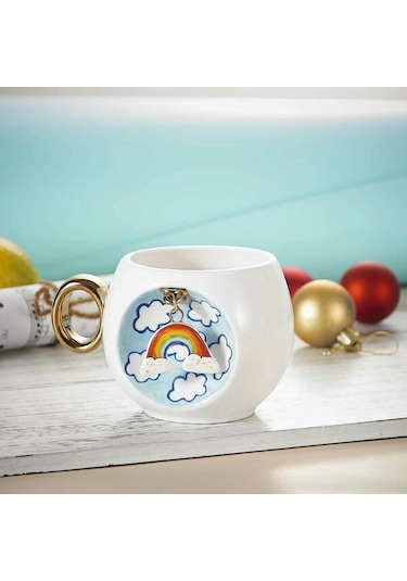 Rainbow Porselen Kupa 300ml Beyaz