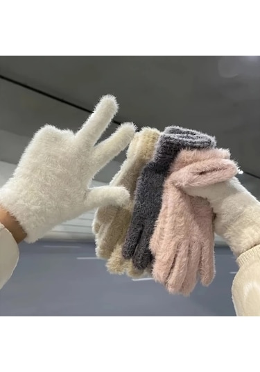 Willowhaven Kadın Termal Kış Eldiveni Gri Dokunmatik Ekran Uyumlu Yumuşak Polar