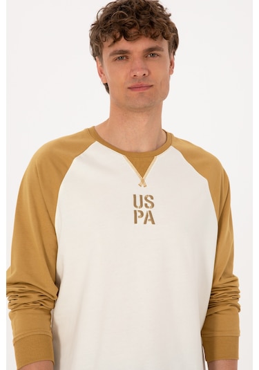 U.S. Polo Assn. Erkek Bisiklet Yaka Regular Fit Haki İnce Sweatshirt 50315420-VR151