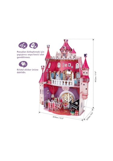 E1622H Cubic Fun. Prenses Doğum Günü Şatosu 95 Parça. 3D - 3 Boyu