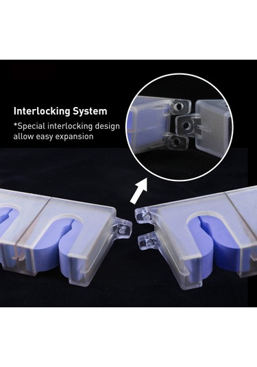 6 Olta İçin Olta Rafı Duvara Monte Olta Kamışı Depolama Raf Standı Tutucu - Mavi