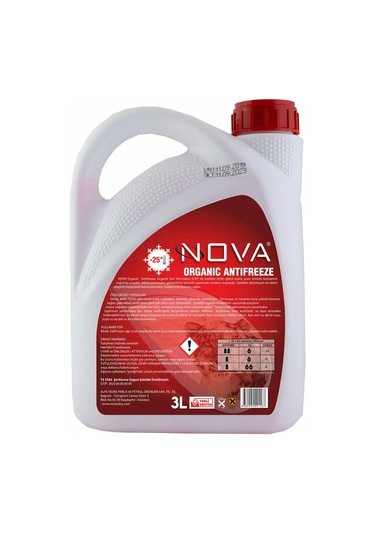 Nova -25 Derece Kırmızı Antifriz 3 Litre Cam Suyu