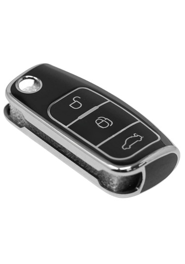 Ford Focus Mk2 Fiesta C-max Courier Mondeo Courier Ecosport B-max 3 Buton Nano Anahtar Kılıfı Siyah