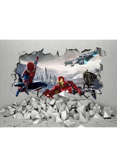 3D Süper Kahramanlar Çocuk Odası Duvar Kağıdı