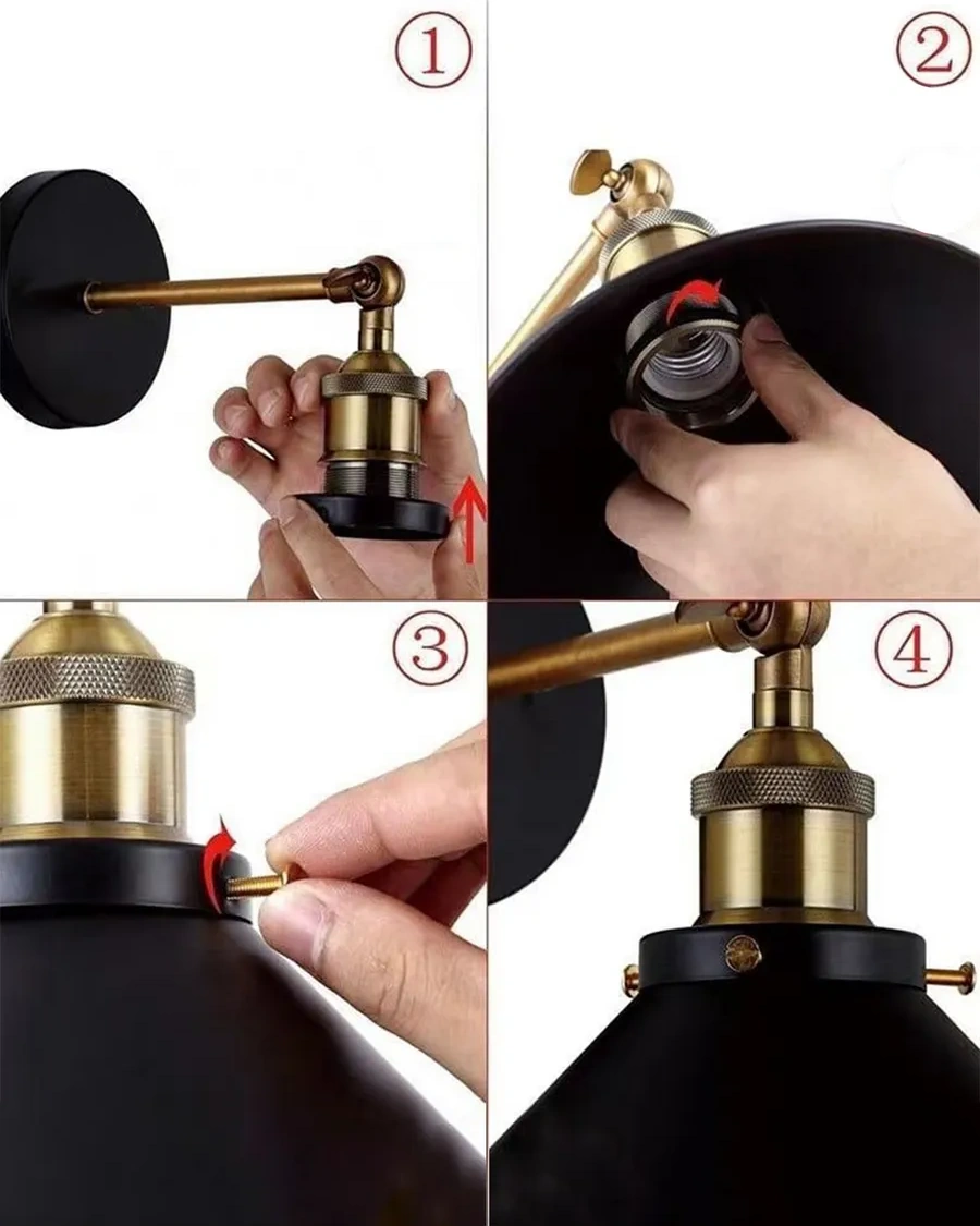 Sld Retro Duvar Tipi Led Lamba, Bra 263126832 Siyah