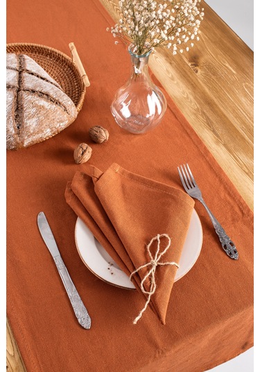 Wellstil Premium Keten Peçete 6'lı 40 x 40 Tarçın