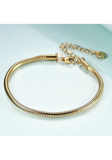 Yılan Zincirli Bileklik Trendy Titanyum Çelik 3mm All-match Basit Bileklik Altın