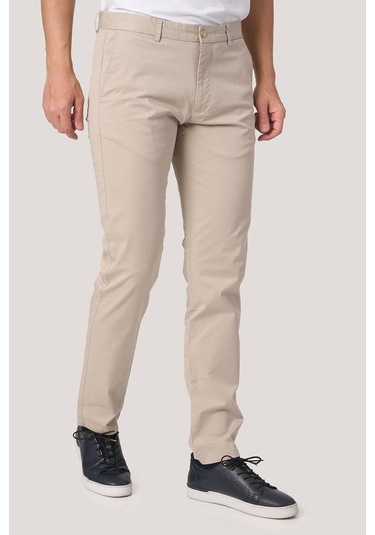 White Stone 2025-k P1046 Zaha Gabardın Keten Pantolon Bej Bej