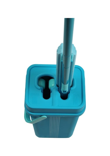 Motek Mt-23 Mikrofiber Soft Mop Cam Parke Islak Zemin Temizlik Seti Mavi