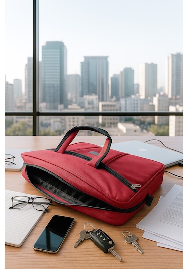 Newfull Nova 17 İnç Laptop Notebook Dizüstü Bilgisayar Evrak Çantası Kırmızı