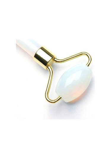 Açık Mavi Yeşim Rulo Yüz Masaj Aracı Doğal Opal Guasha Taş Yüz Anti Aging Terapi Aracı Qccugk Beyaz