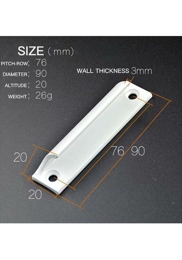 2 Adet Beyaz Alüminyum Alaşımlı Kulp, Sürgülü Kapı Kolu, Balkon Kapı Kolu, Dolap Çekmece Kolu, Pencereler İçin, Vidalı Mobilya Donanımı