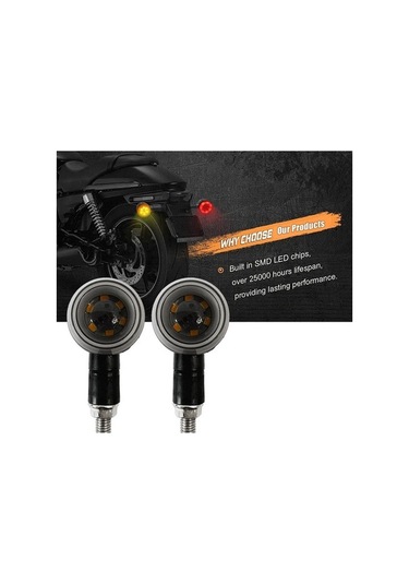 Didadodo Altın Kaplama 2 Adet 15led Motosiklet Dönüş Sinyalleri Scooter Flaşör Göstergeleri Motosiklet Aksesuarları Altın