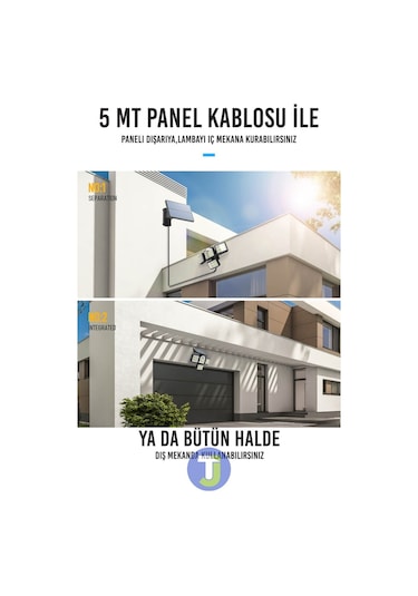 Technojet Güneş Enerjili Kumandalı Hareket Sensörlü Solar Bahçe Aydınlatma Ve Sokak Lambası 198 Led