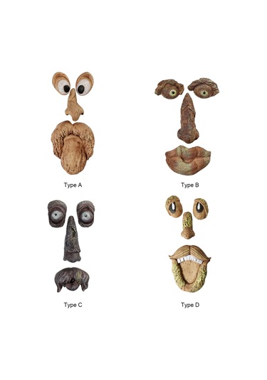 Aubyhe A Tipi Ağaç Kabuk Yüz Figürü, Bahçe Dekorasyonu, Paskalya Ve Halloween Dışarıdaki Kreatif Prop, Kolay Kurulum, Canlı Görünüm