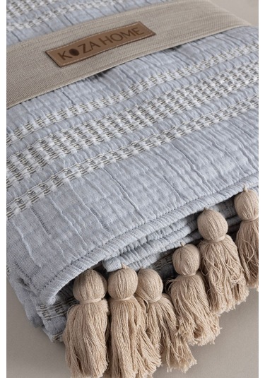 Koza Home Assos Gri Taş Yıkama Çift Kişilik Yatak Örtüsü 230x250 5037 Gri