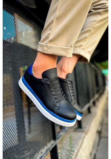 Ch979 - Santoni Gbt Spor Erkek Ayakkabı Sıyah/mavı Çok Renkli