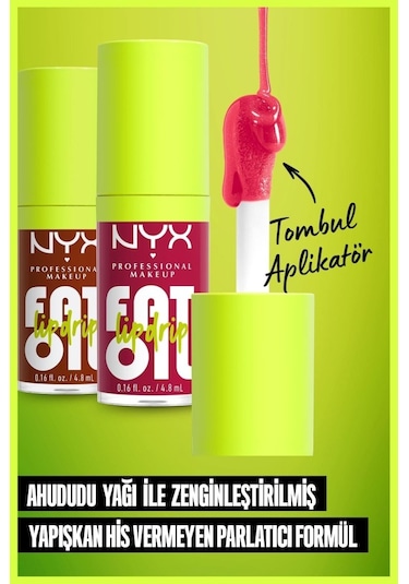 Nyx Professional Makeup Fat Oil Lip Drip Parlatıcı Dudak Yağı - Thats Chic 0