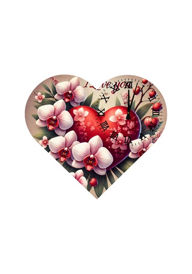 Ti-play Ks71 Kalp Şeklinde 30x30 Cm Hediyelik Duvar Saati ÇOk Renkli