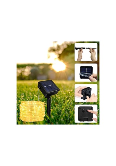 10 Metre Güneş Enerjili Hortum Led Işık Çok Renkli