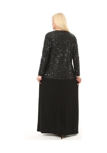 Büyük Beden 3722 Siyah Ceket+Elbise Takım