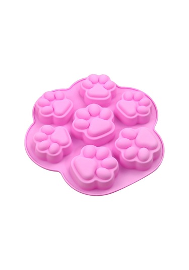 7 Hücre Küçük Ve Büyük Kedi Pençe Silikon Kek Kalıp Karikatür Diy El Yapımı Esansiyel Yağ Sabunu Kalıpları Pembe Mavi
