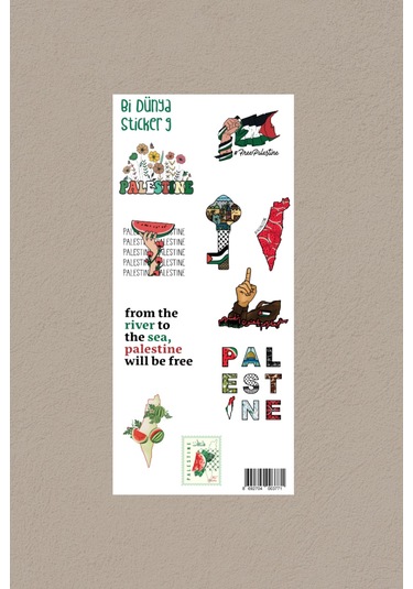 M9 Filistin Bilinci Sticker Seti Çok Renkli