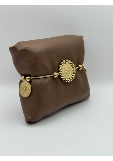 Arnes Jewelry Çelik Dorikalı Üç Çeyrekli Bileklik Ar214nes Gold