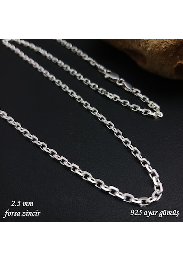 925 Ayar Gümüş Forsa Model Zincir Kolye 2.5 Mm