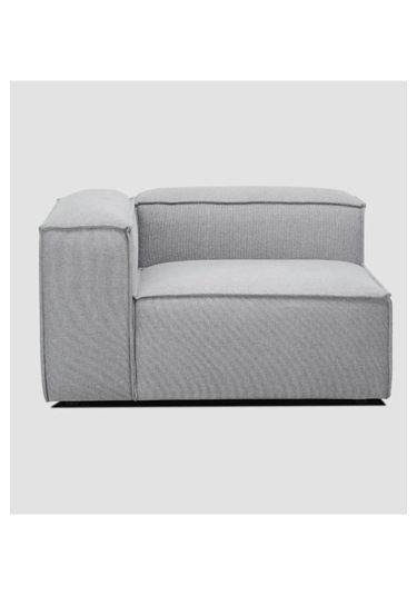 Mode Soft Köşe Modül Berjer 19 Gri Keten Kumaş Dairen Gri