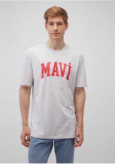 Mavi - Mavi Logo Baskılı Gri Tişört 0611711-85438 Gri