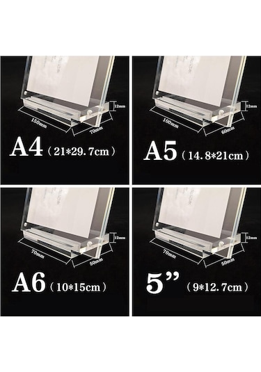 Akrilik Masa Kartı Burcu Ekran Standı Resim 1 Adet Fotoğraf Çerçevesi W/taban 9 12.7cm