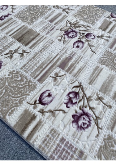 Burak Halı 150x235 Mor Vizon 4 M2 Akrilik Kesme Saçaklı Halı