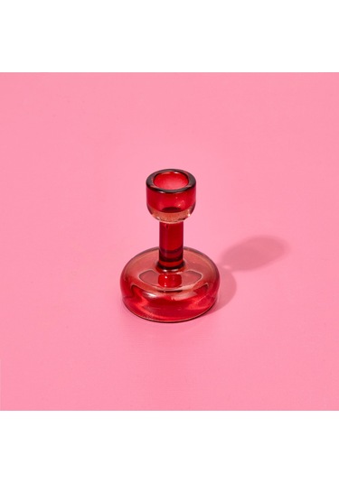 Kpmm Cam Şamdan - Asorti - 7x7x10 Cm Renkli